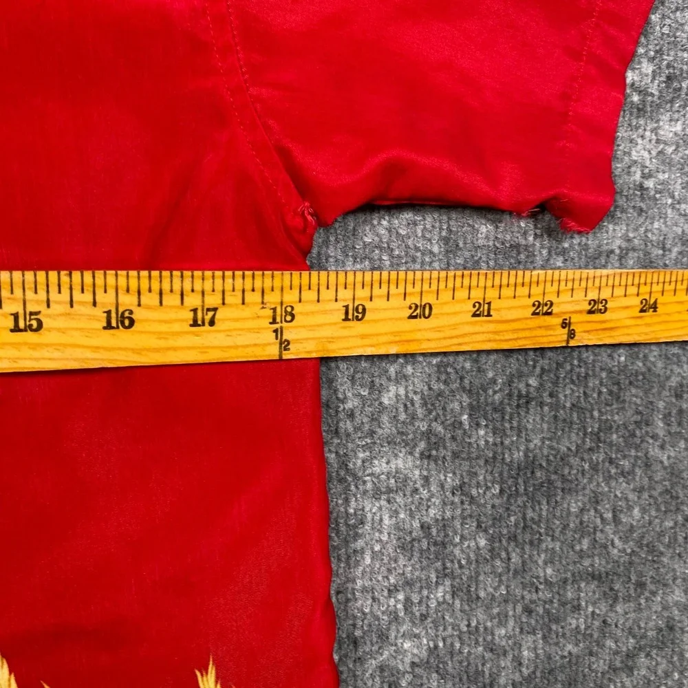 Xtreme Limit‎ Red Dragon Skull Graphic Button Down Shirt Mens Medium 10/12 Y2K